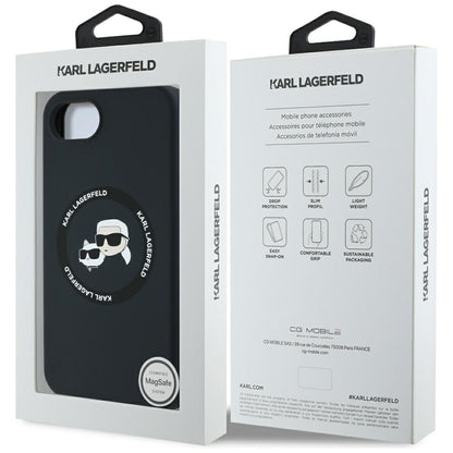 MagSafe cover til Apple iPhone 16e, Karl Lagerfeld, Silicone Karl & Choupette's Heads, Sort