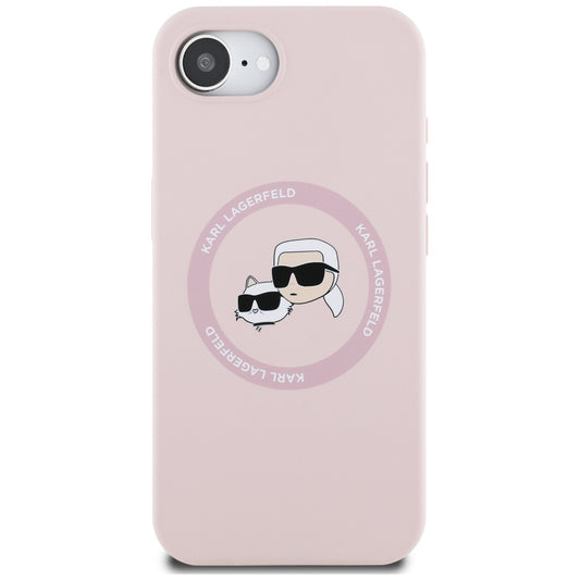 MagSafe cover til Apple iPhone 16e, Karl Lagerfeld, Silicone Karl & Choupette's Heads, Pink