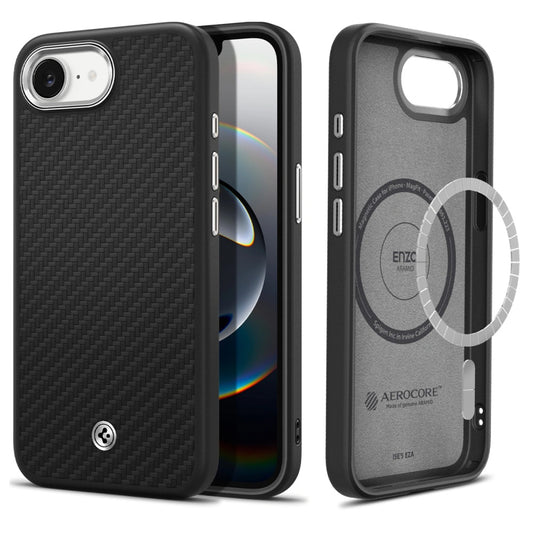 MagSafe cover til Apple iPhone 17e / 16e, Spigen, Enzo Aramid, Mat Sort