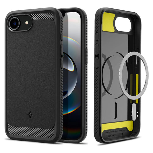 MagSafe cover til Apple iPhone 17e / 16e, Spigen, Rugged Armor, Mat Sort