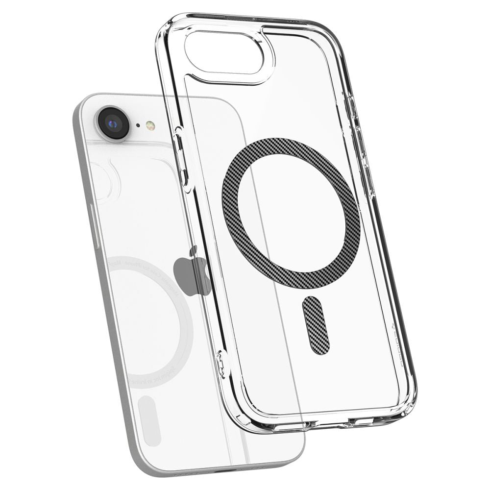 MagSafe-etui til Apple iPhone 17e / 16e, Spigen, Ultra Hybrid Carbon, Transparent