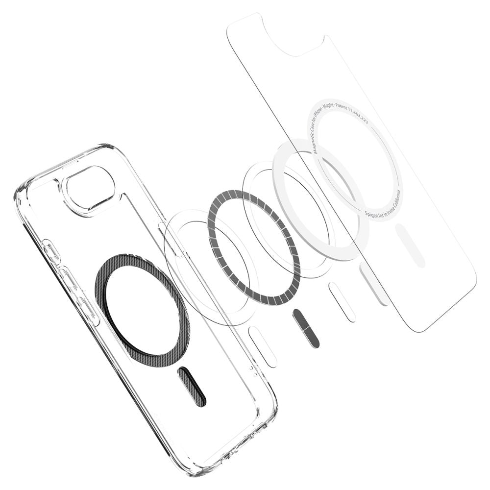 MagSafe-etui til Apple iPhone 17e / 16e, Spigen, Ultra Hybrid Carbon, Transparent