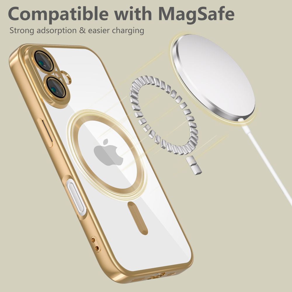 MagSafe-etui til Apple iPhone 17e / 16e, Techsuit, Luxury Crystal, Pink