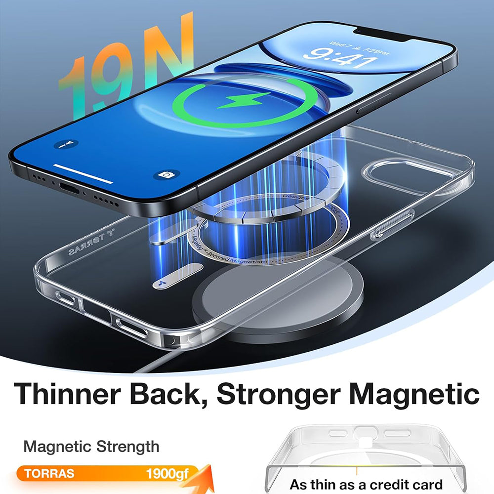 MagSafe cover til Apple iPhone 17e / 16e, Torras, OriginFit, Gennemsigtig