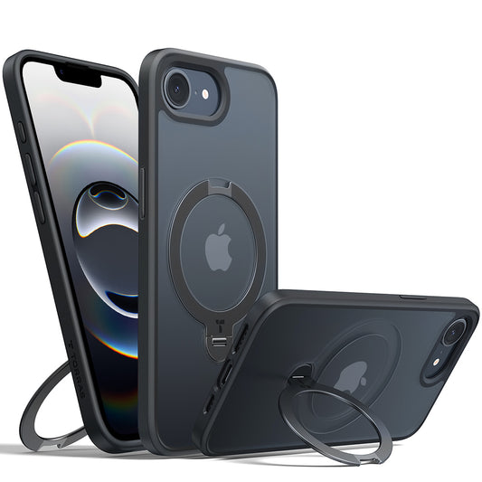 MagSafe cover til Apple iPhone 17e / 16e, Torras, Ostand Spin, Sort
