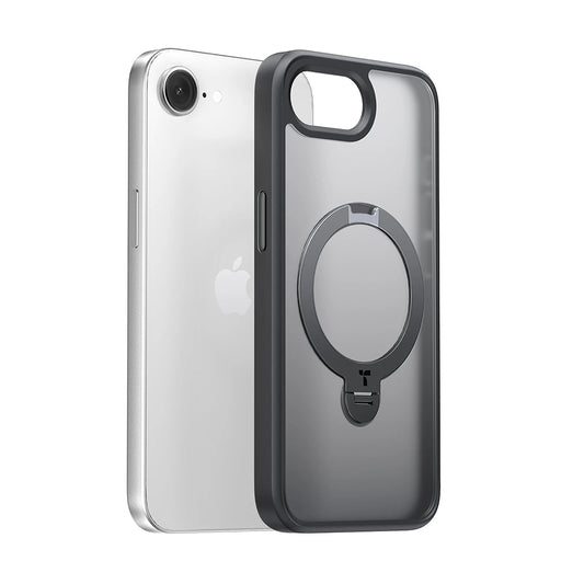 MagSafe cover til Apple iPhone 17e / 16e, Torras, Ostand Spin, Sort