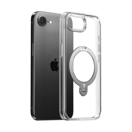 MagSafe cover til Apple iPhone 17e / 16e, Torras, Ostand Spin, Gennemsigtig