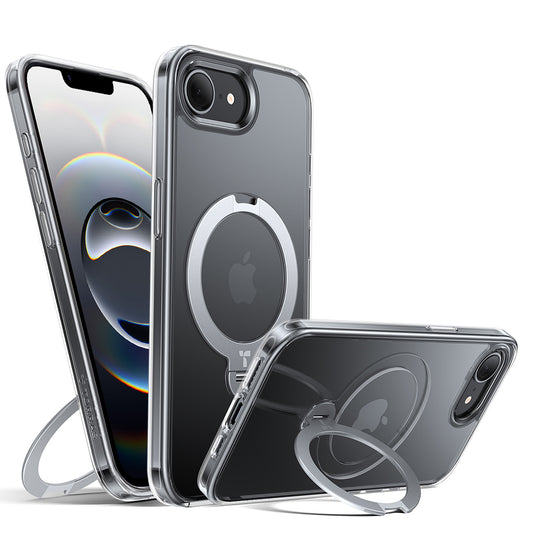MagSafe cover til Apple iPhone 17e / 16e, Torras, Ostand Spin, Gennemsigtig