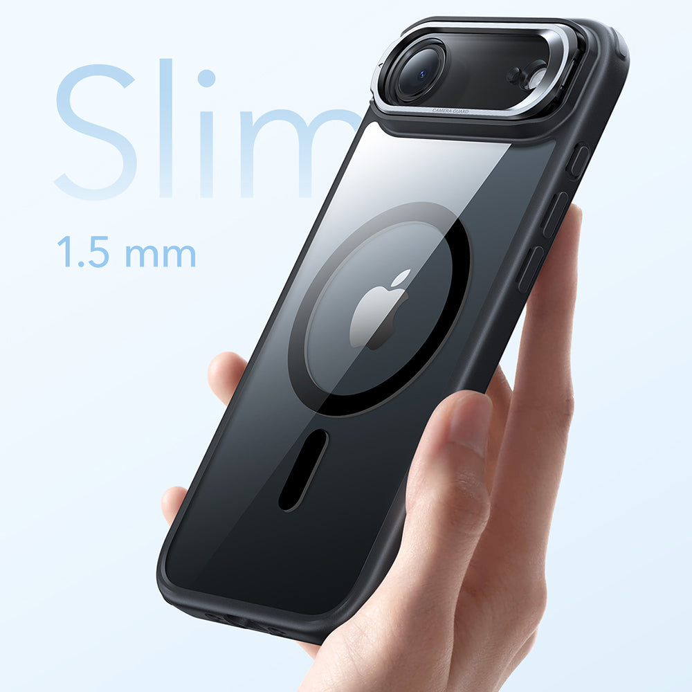 MagSafe cover til Apple iPhone 17 Air, ESR, Classic Hybrid Kickstand, Sort Transparent