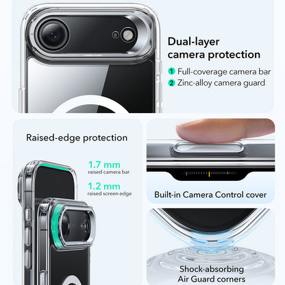 MagSafe cover til Apple iPhone 17 Air, ESR, Classic Hybrid Kickstand, Gennemsigtig