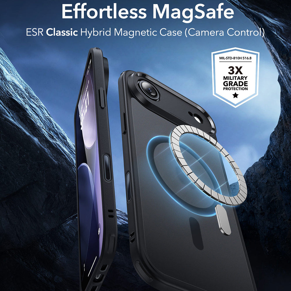 MagSafe cover til Apple iPhone 17 Air, ESR, Classic Hybrid, Satin Sort