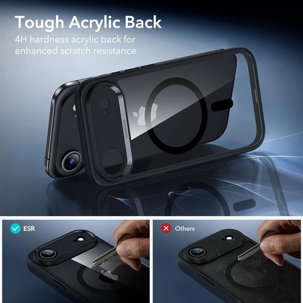 MagSafe cover til Apple iPhone 17 Air, ESR, Classic Hybrid med skærmbeskytter, Sort Transparent