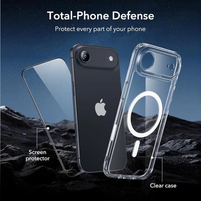 MagSafe cover til Apple iPhone 17 Air, ESR, Classic Hybrid med skærmbeskytter, Transparent