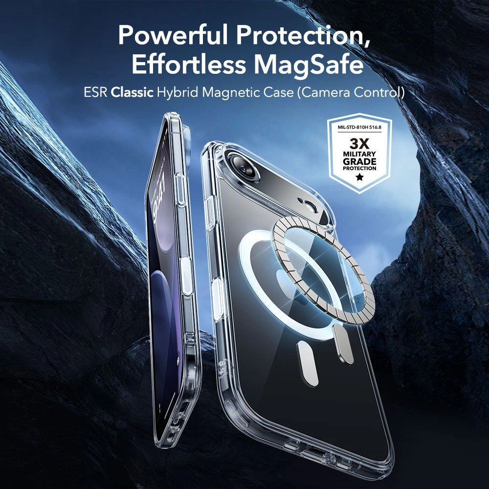 MagSafe cover til Apple iPhone 17 Air, ESR, Classic Hybrid med skærmbeskytter, Transparent
