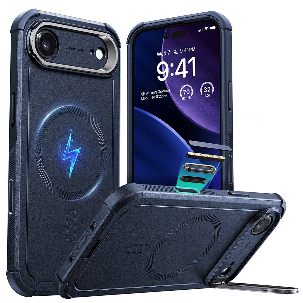 MagSafe cover til Apple iPhone 17 Air, ESR, Cyber Armor Kickstand, Blå