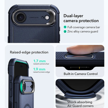 MagSafe cover til Apple iPhone 17 Air, ESR, Cyber Armor Kickstand, Blå