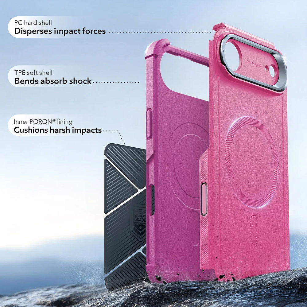 MagSafe cover til Apple iPhone 17 Air, ESR, Cyber Armor Kickstand, Pink