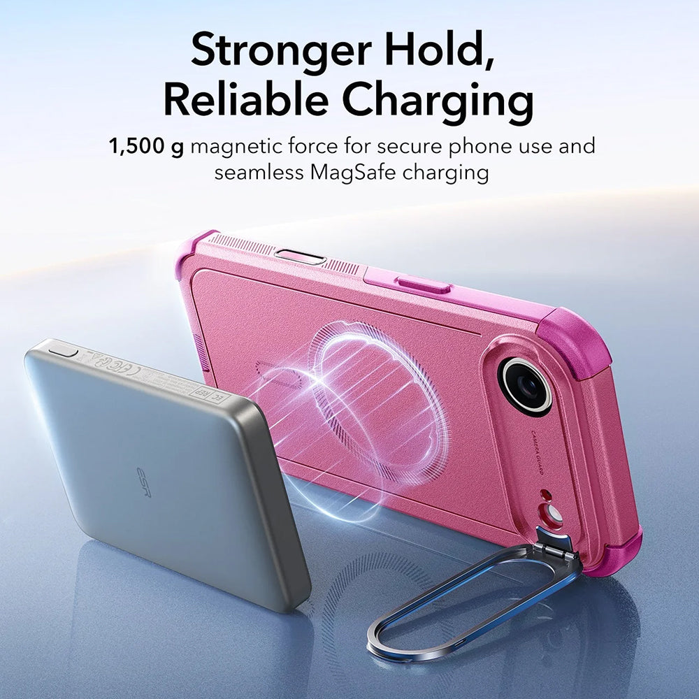 MagSafe cover til Apple iPhone 17 Air, ESR, Cyber Armor Kickstand, Pink