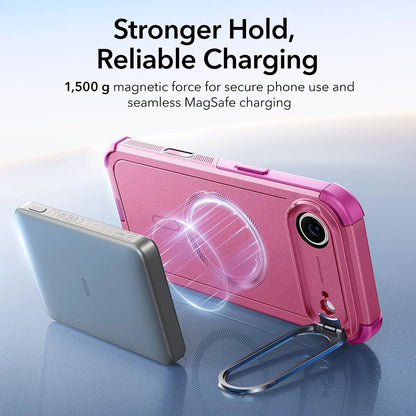 MagSafe cover til Apple iPhone 17 Air, ESR, Cyber Armor Kickstand, Pink