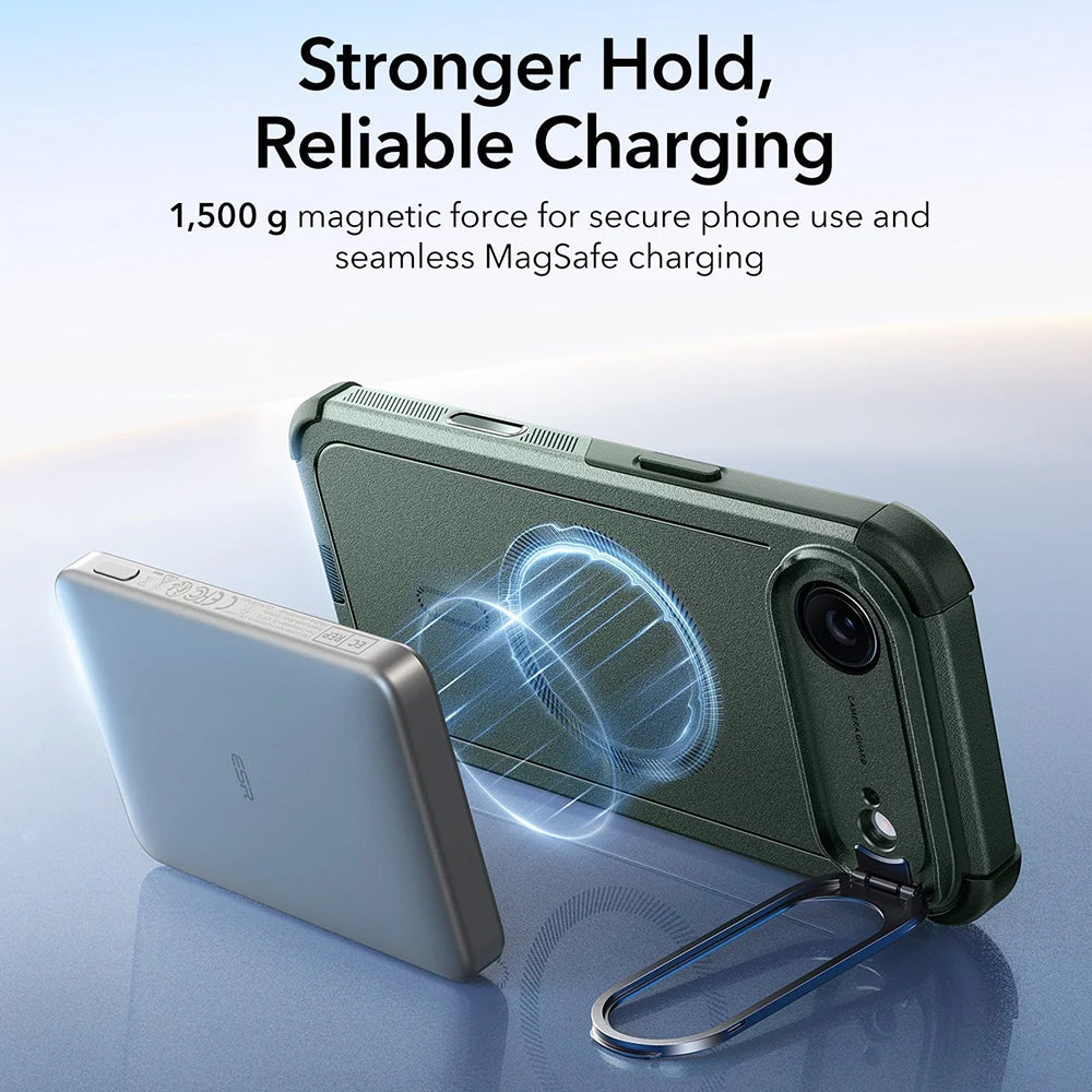 MagSafe cover til Apple iPhone 17 Air, ESR, Cyber Armor Kickstand, Grøn