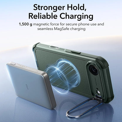 MagSafe cover til Apple iPhone 17 Air, ESR, Cyber Armor Kickstand, Grøn