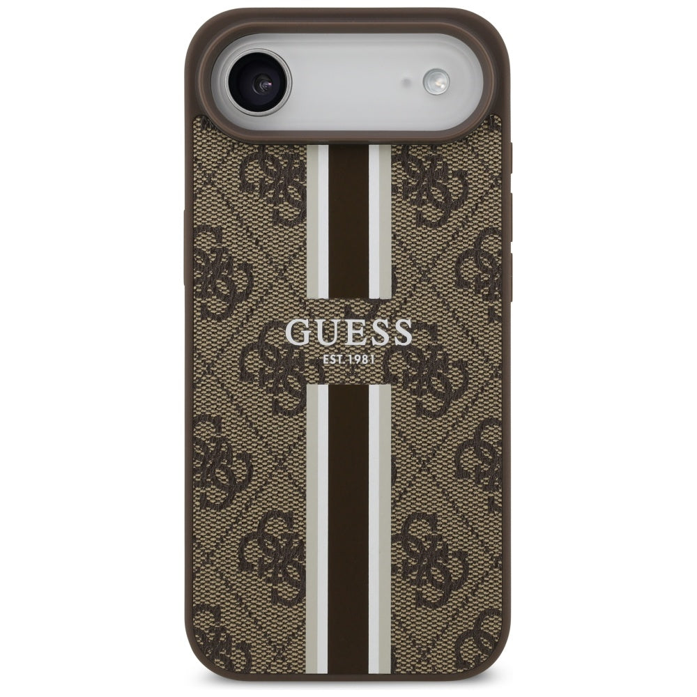 MagSafe cover til Apple iPhone 17 Air, Guess, 4G Printed Stripes, Brun