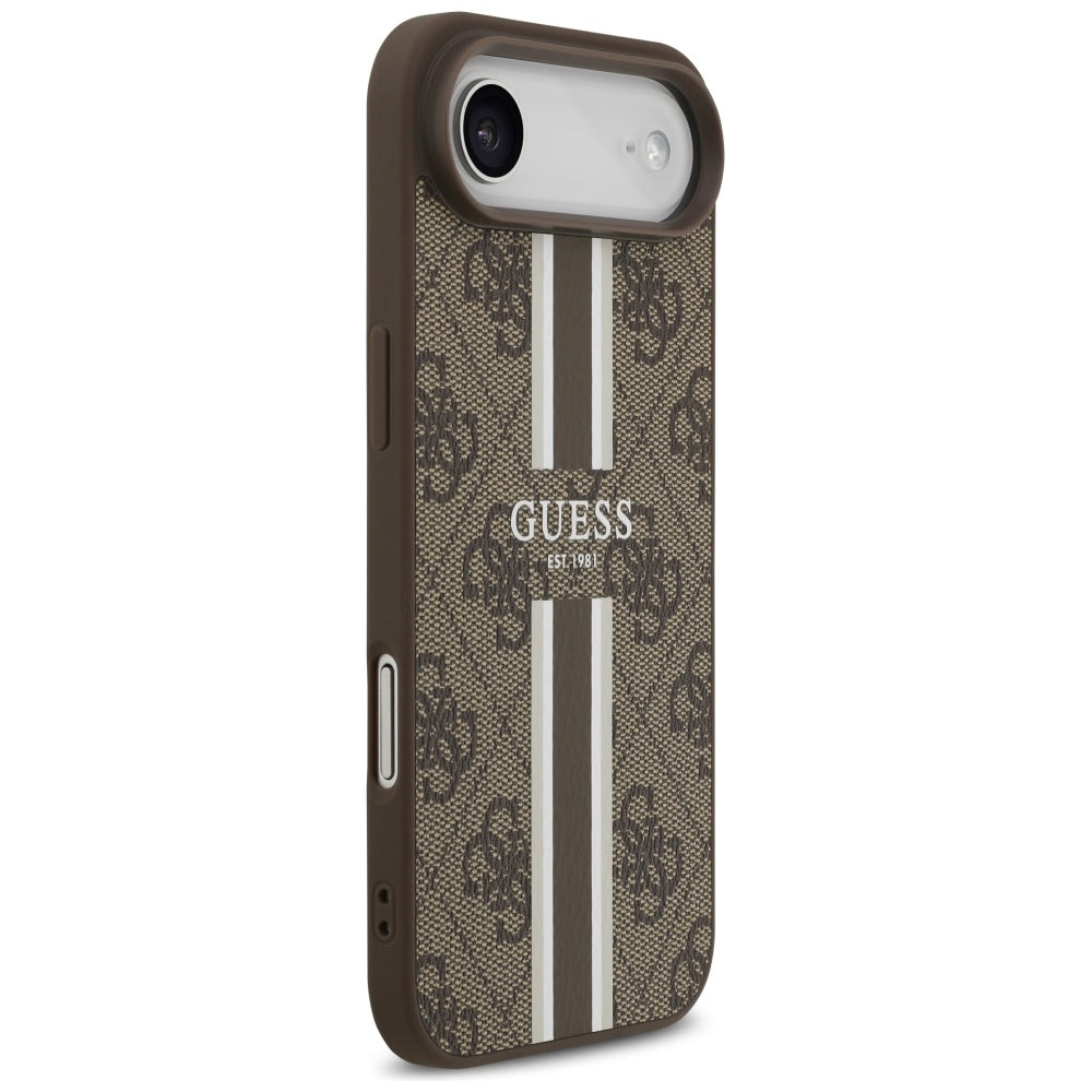 MagSafe cover til Apple iPhone 17 Air, Guess, 4G Printed Stripes, Brun
