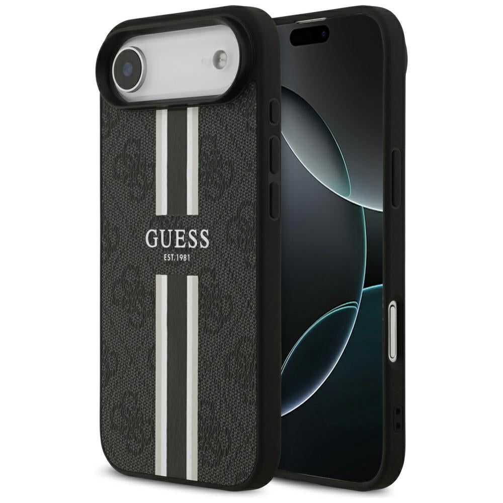 MagSafe cover til Apple iPhone 17 Air, Guess, 4G Printed Stripes, Sort