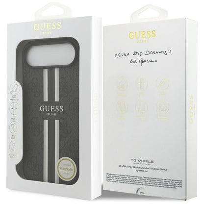 MagSafe cover til Apple iPhone 17 Air, Guess, 4G Printed Stripes, Sort