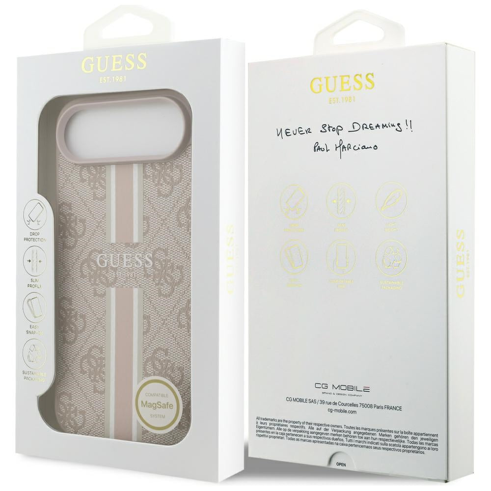 MagSafe cover til Apple iPhone 17 Air, Guess, 4G Printed Stripes, Pink