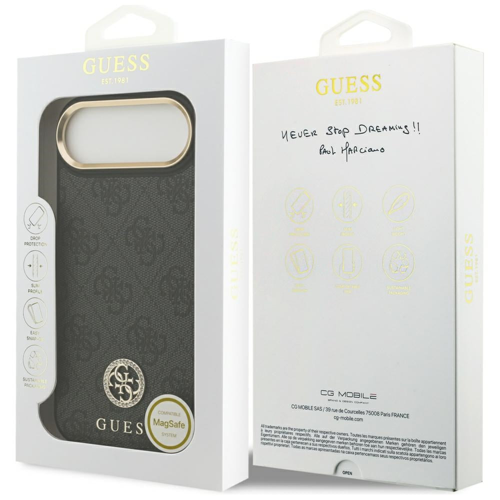 MagSafe cover til Apple iPhone 17 Air, Guess, 4G Strass Logo, Sort