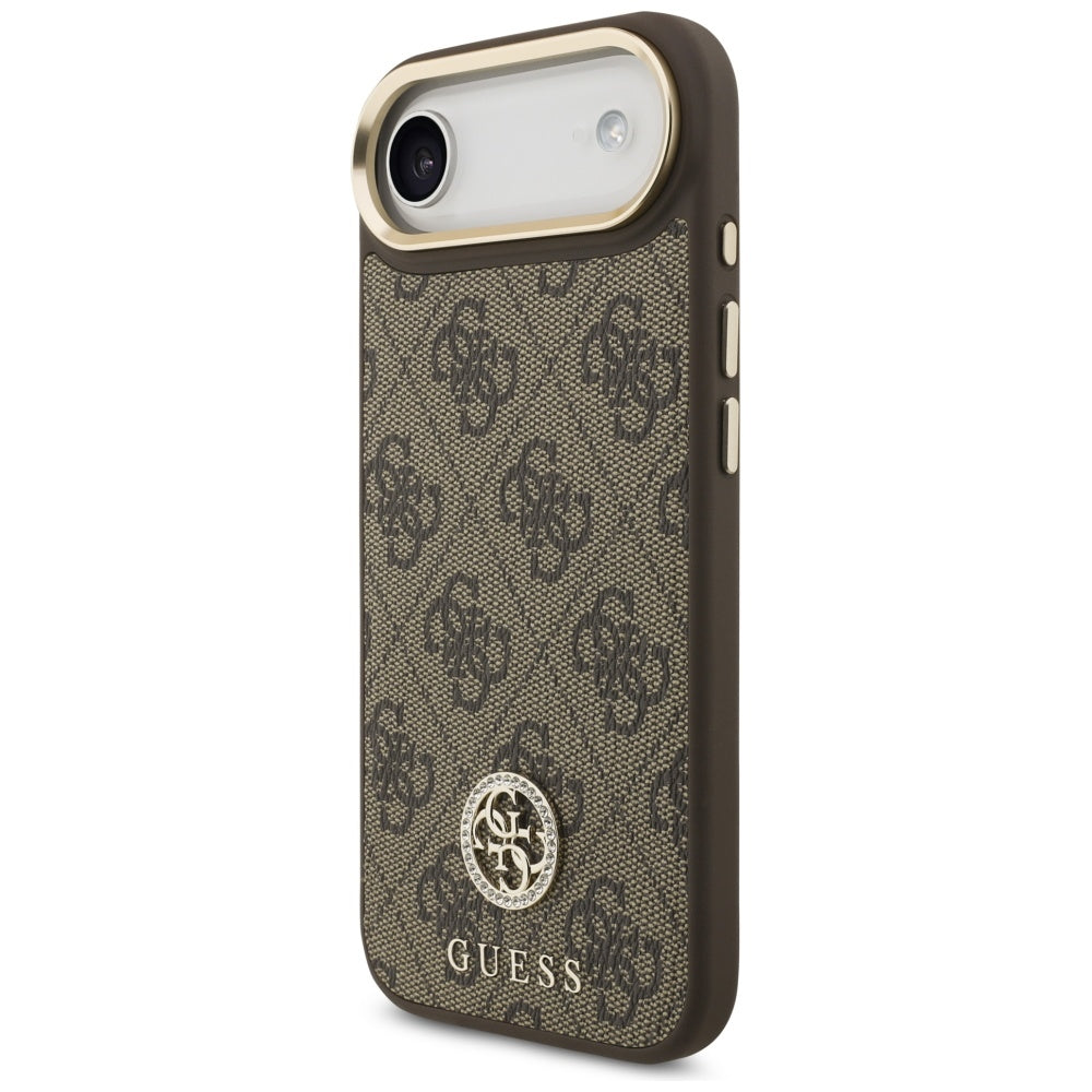 MagSafe cover til Apple iPhone 17 Air, Guess, 4G Strass Logo med stor rem, Brun