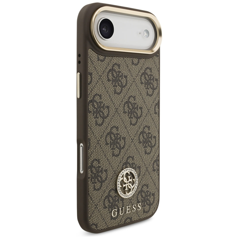 MagSafe cover til Apple iPhone 17 Air, Guess, 4G Strass Logo med stor rem, Brun