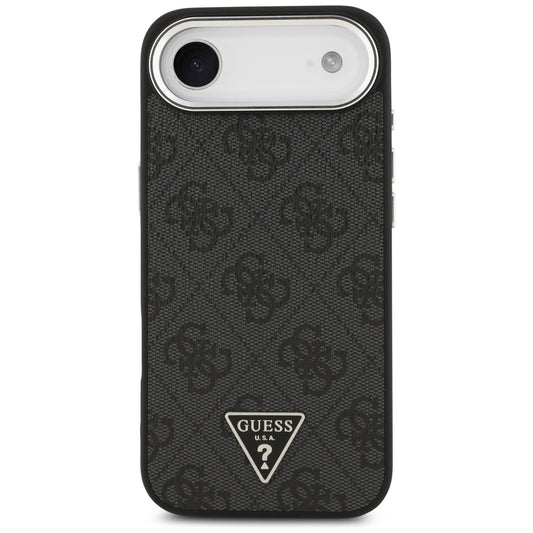 MagSafe cover til Apple iPhone 17 Air, Guess, 4G Triangle Logo, Sort Sølvfarvet