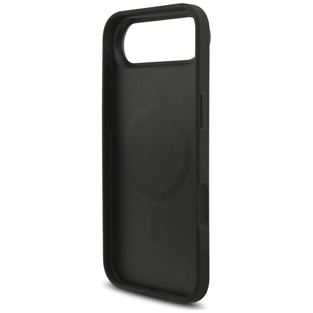 MagSafe cover til Apple iPhone 17 Air, Guess, 4G Triangle Logo med snorestrop, Sort