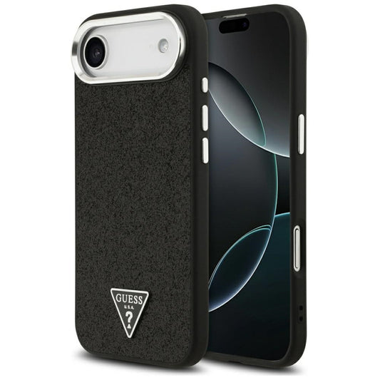 MagSafe cover til Apple iPhone 17 Air, Guess, Glitter Triangle Logo, Sort