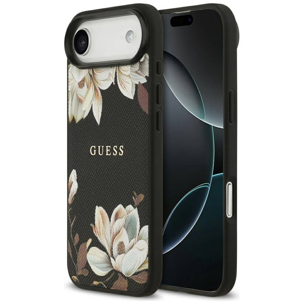 MagSafe cover til Apple iPhone 17 Air, Guess, Grained Flowers, Sort