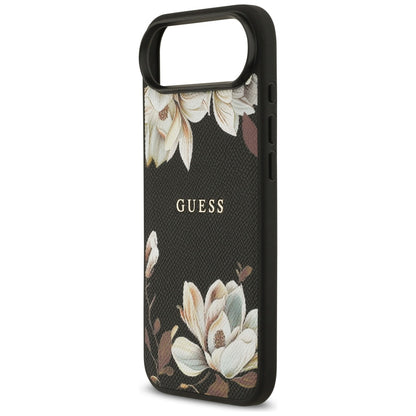 MagSafe cover til Apple iPhone 17 Air, Guess, Grained Flowers, Sort