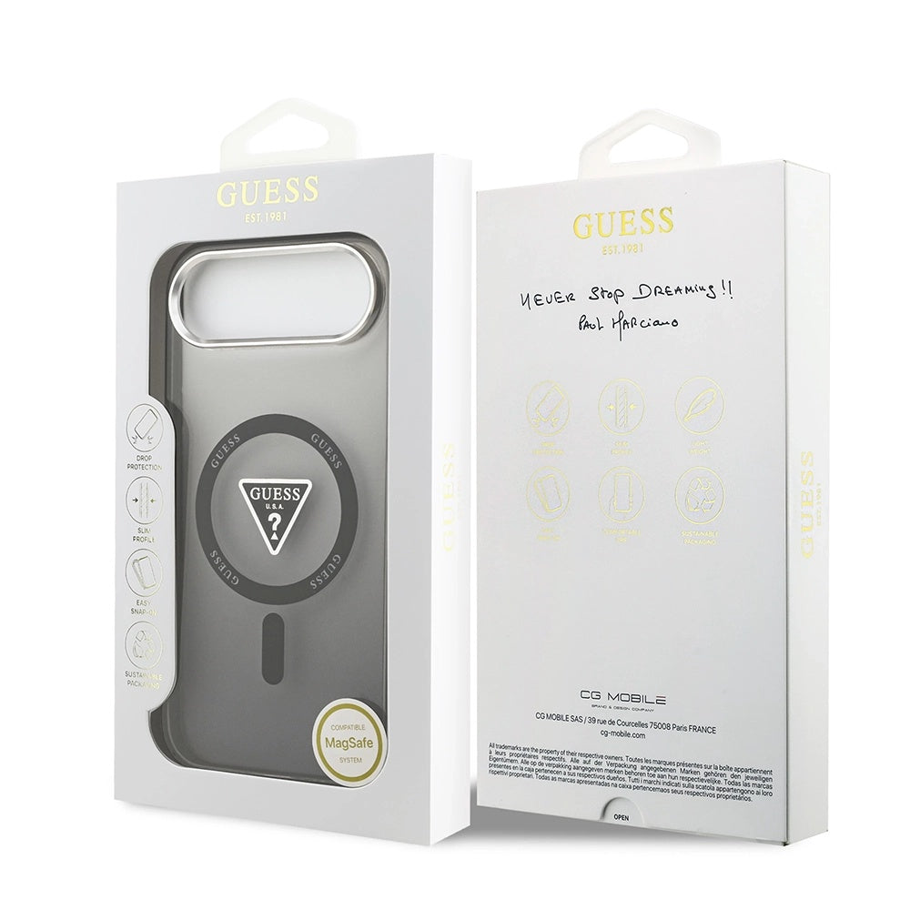 MagSafe cover til Apple iPhone 17 Air, Guess, IML Gradient Triangle Logo, Sort