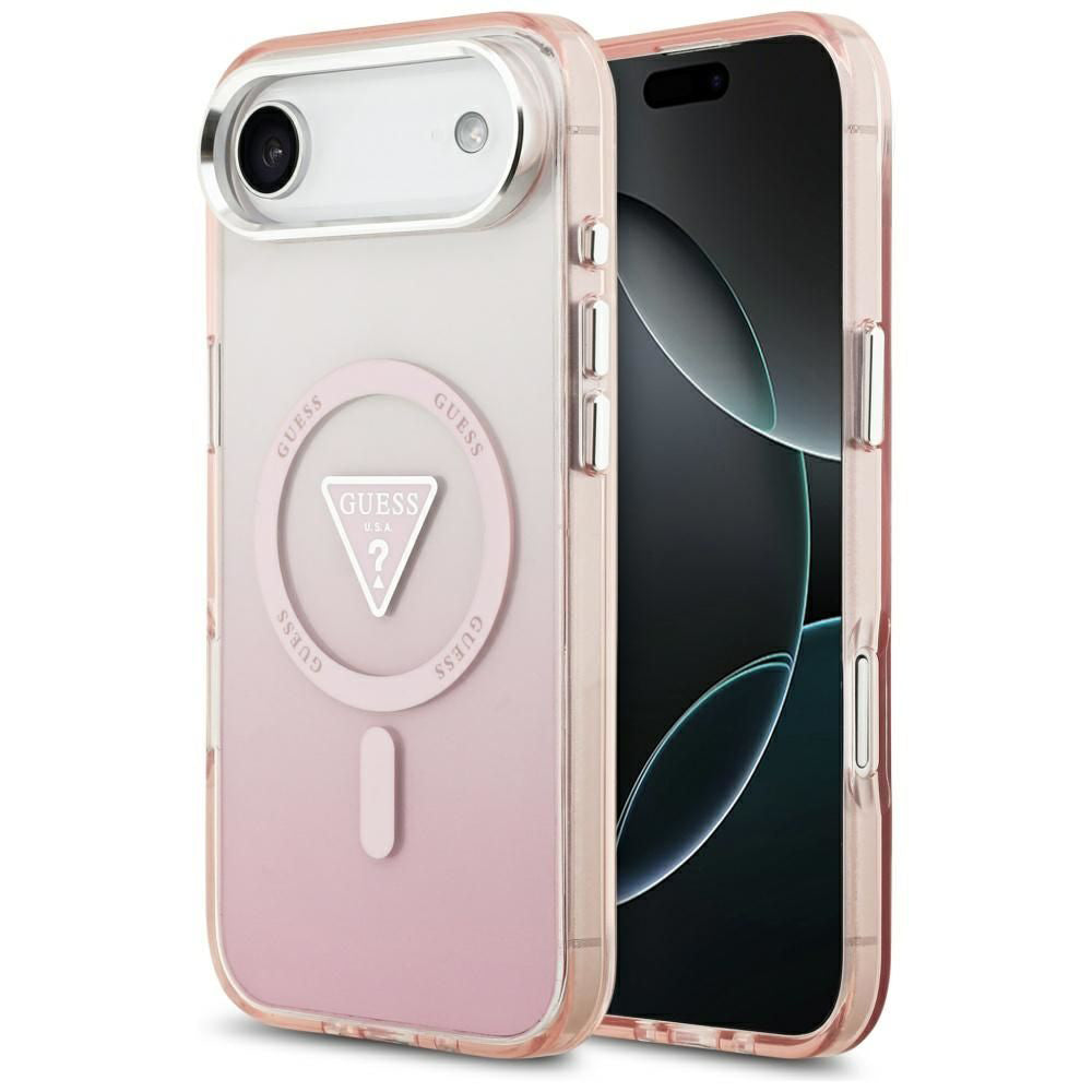 MagSafe cover til Apple iPhone 17 Air, Guess, IML Gradient Triangle Logo, Pink