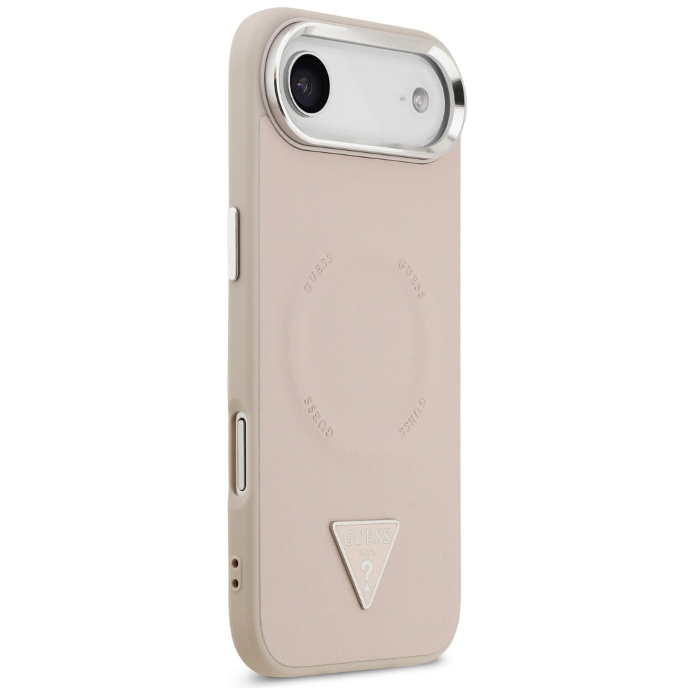 MagSafe Case for Apple iPhone 17 Air, Guess, Triangle Logo, Silver Pink