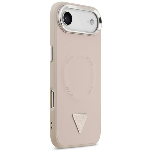 MagSafe Case for Apple iPhone 17 Air, Guess, Triangle Logo, Silver Pink