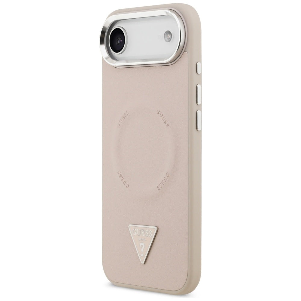 MagSafe Case for Apple iPhone 17 Air, Guess, Triangle Logo, Silver Pink
