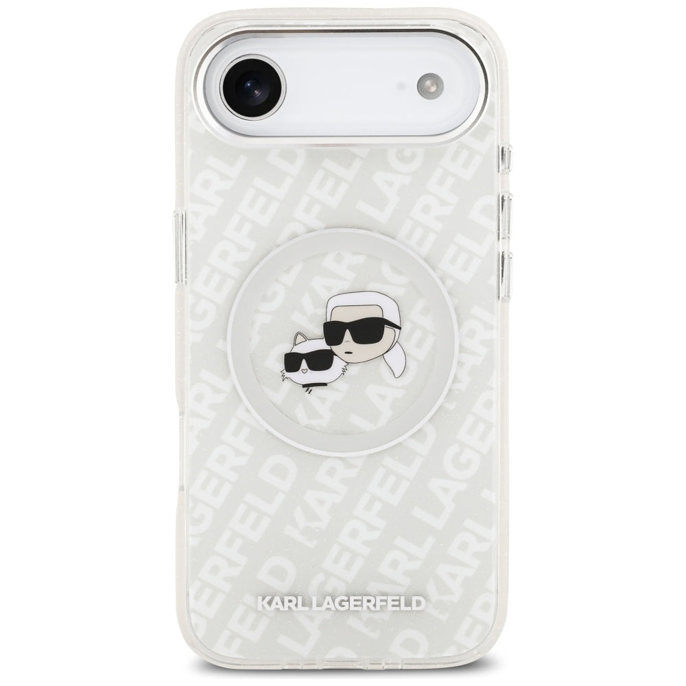 MagSafe cover til Apple iPhone 17 Air, Karl Lagerfeld, IML Glitter Karl & Choupette's Heads, Grå