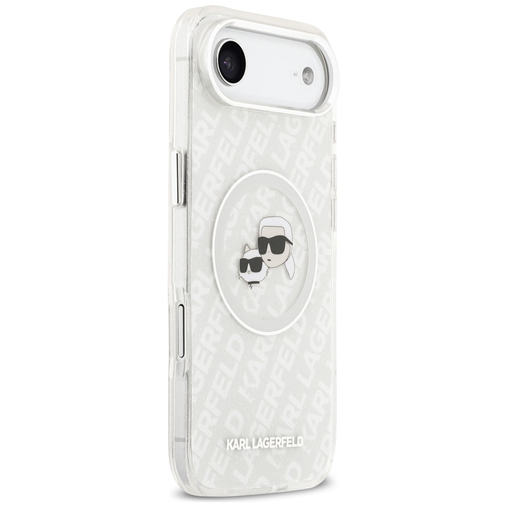 MagSafe cover til Apple iPhone 17 Air, Karl Lagerfeld, IML Glitter Karl & Choupette's Heads, Grå