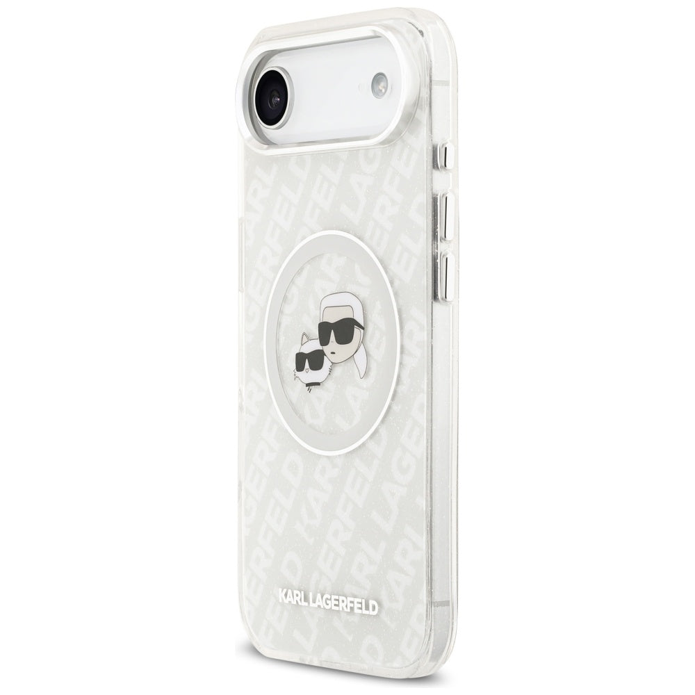 MagSafe cover til Apple iPhone 17 Air, Karl Lagerfeld, IML Glitter Karl & Choupette's Heads, Grå