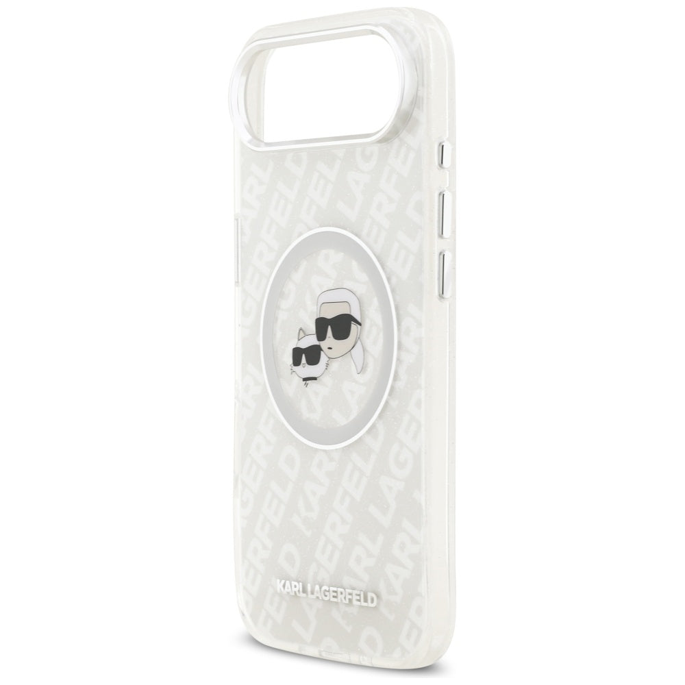 MagSafe cover til Apple iPhone 17 Air, Karl Lagerfeld, IML Glitter Karl & Choupette's Heads, Grå