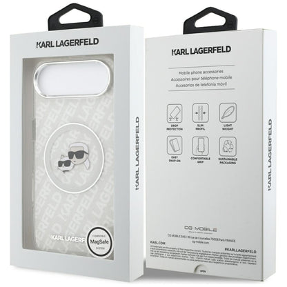 MagSafe cover til Apple iPhone 17 Air, Karl Lagerfeld, IML Glitter Karl & Choupette's Heads, Grå