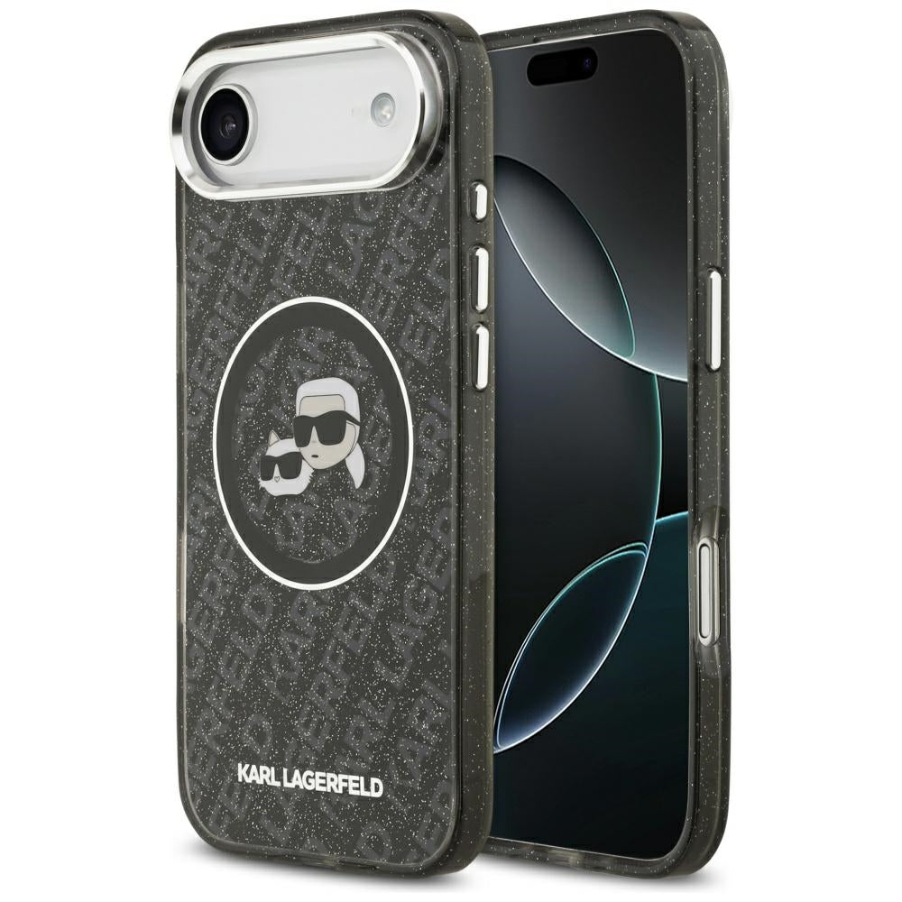 MagSafe cover til Apple iPhone 17 Air, Karl Lagerfeld, IML Glitter Karl & Choupette's Heads, Sort