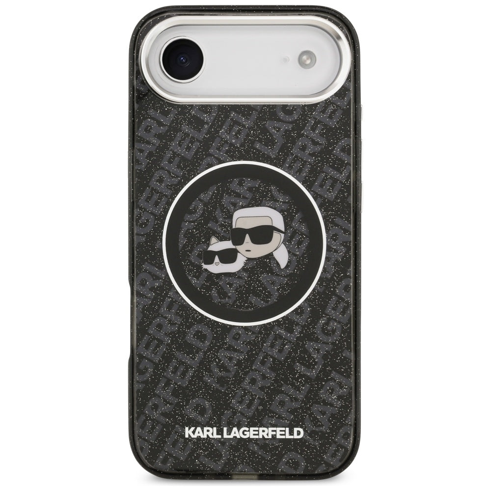 MagSafe cover til Apple iPhone 17 Air, Karl Lagerfeld, IML Glitter Karl & Choupette's Heads, Sort